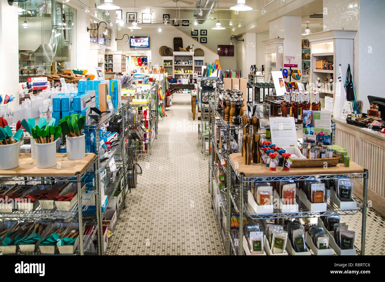 The Viking Range retail store in Greenwood, Mississippi offers a wide variety of kitchenware, along with cooking classes. Stock Photo