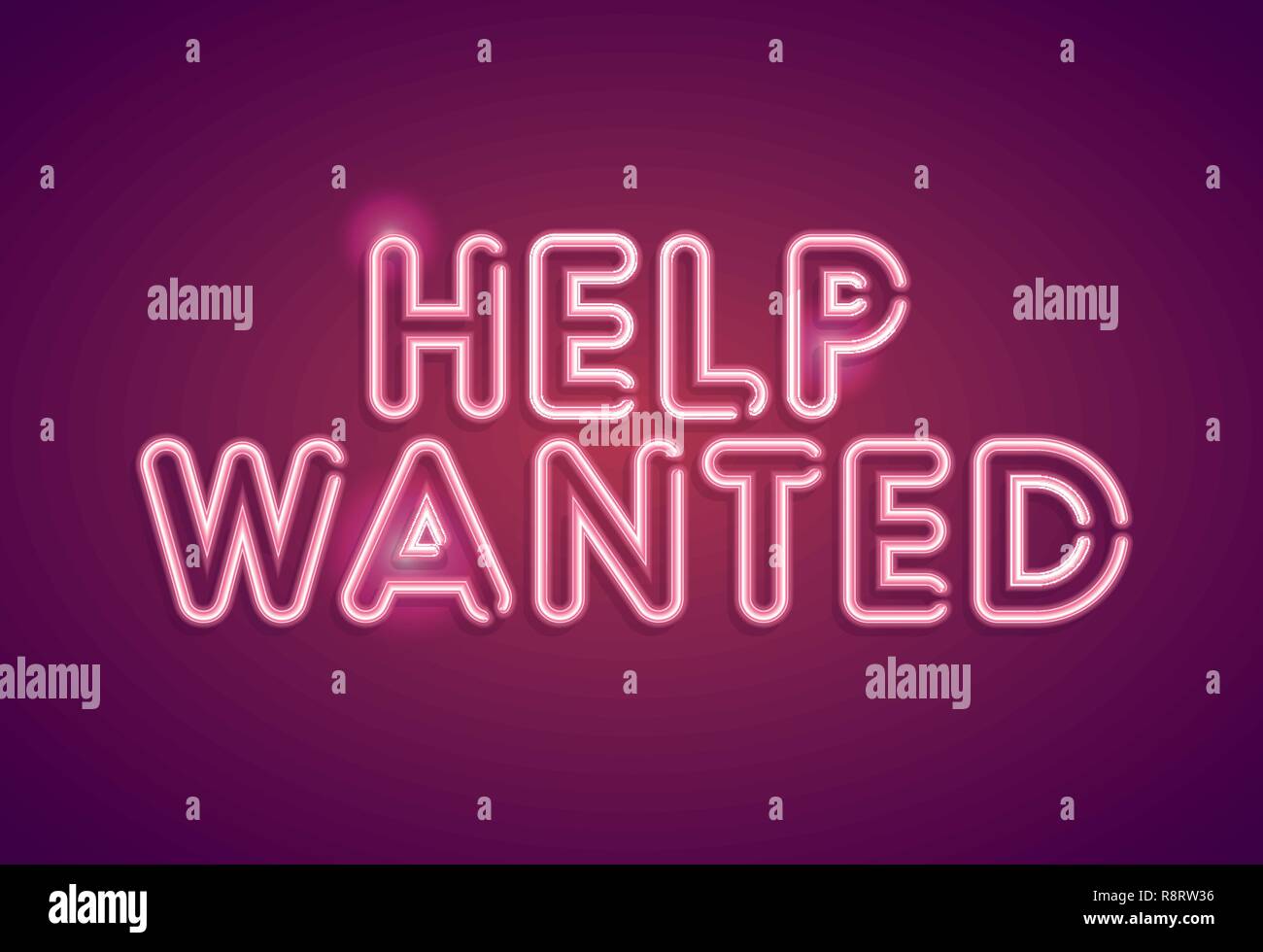 Help wanted neon employment sign Stock Vector Image & Art Alamy
