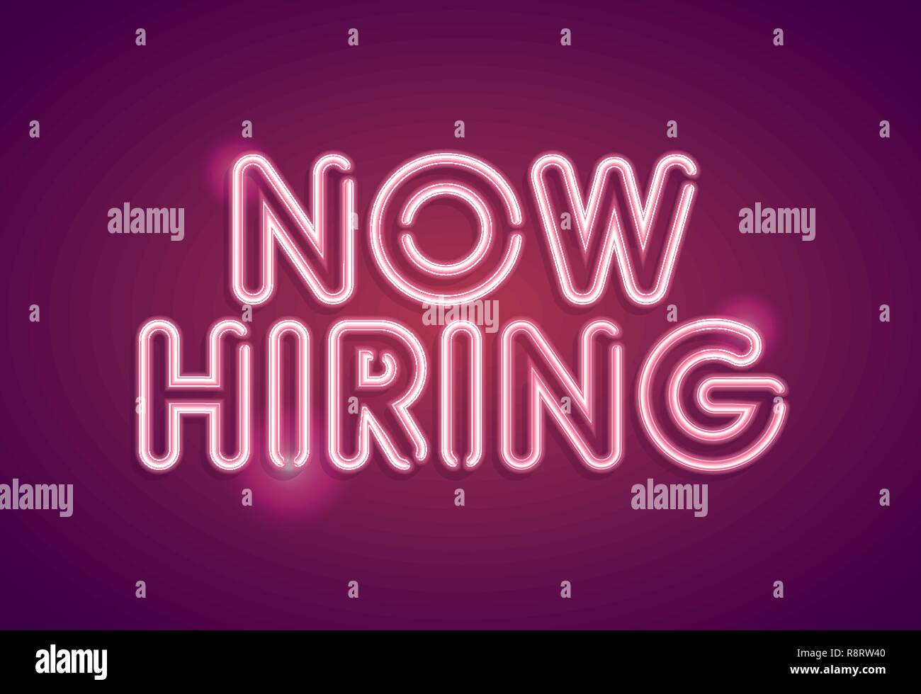 Now Hiring neon employment sign Stock Vector Image & Art Alamy