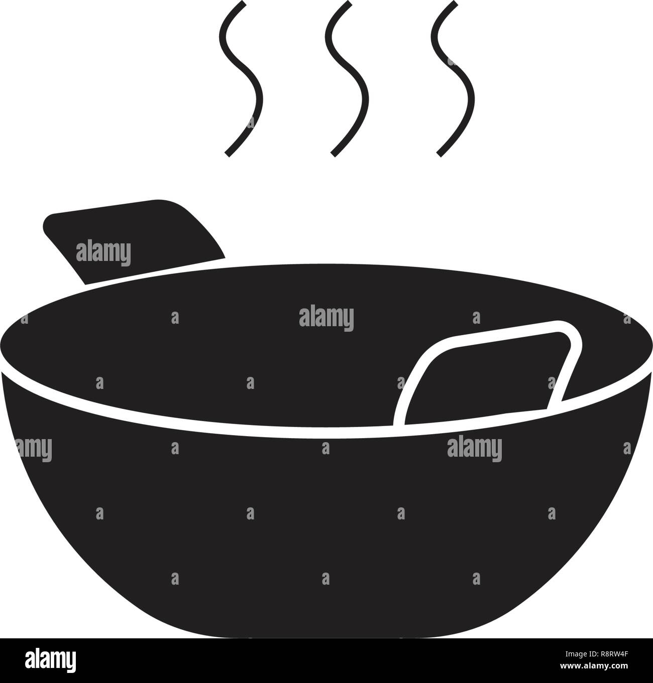 Wok cooking black vector concept icon. Wok cooking flat illustration
