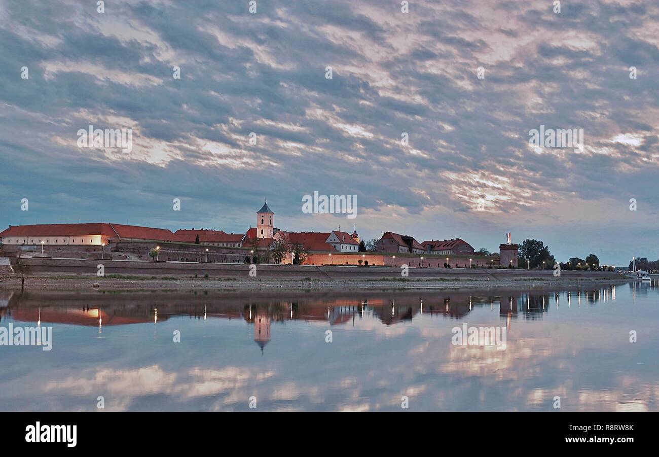 Tvrđa at sunset in Osijek Croatia amazing clouds Stock Photo