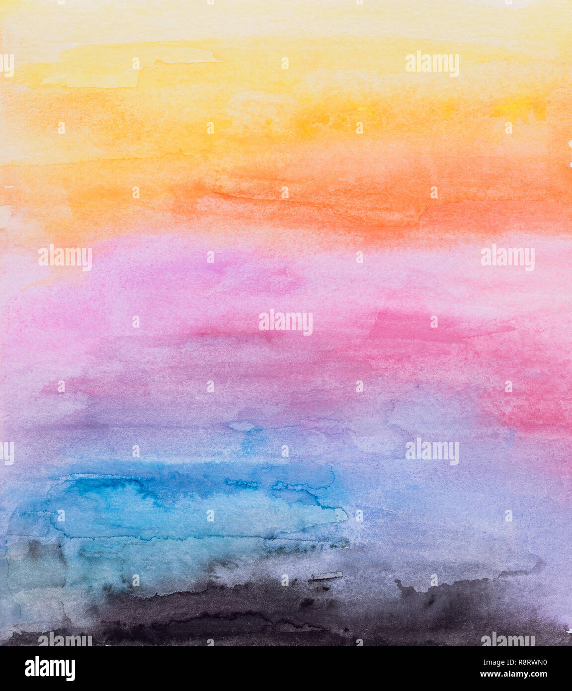 Abstract and colorful hand painted full frame watercolor background with  watercolour stains and paper texture Stock Photo - Alamy