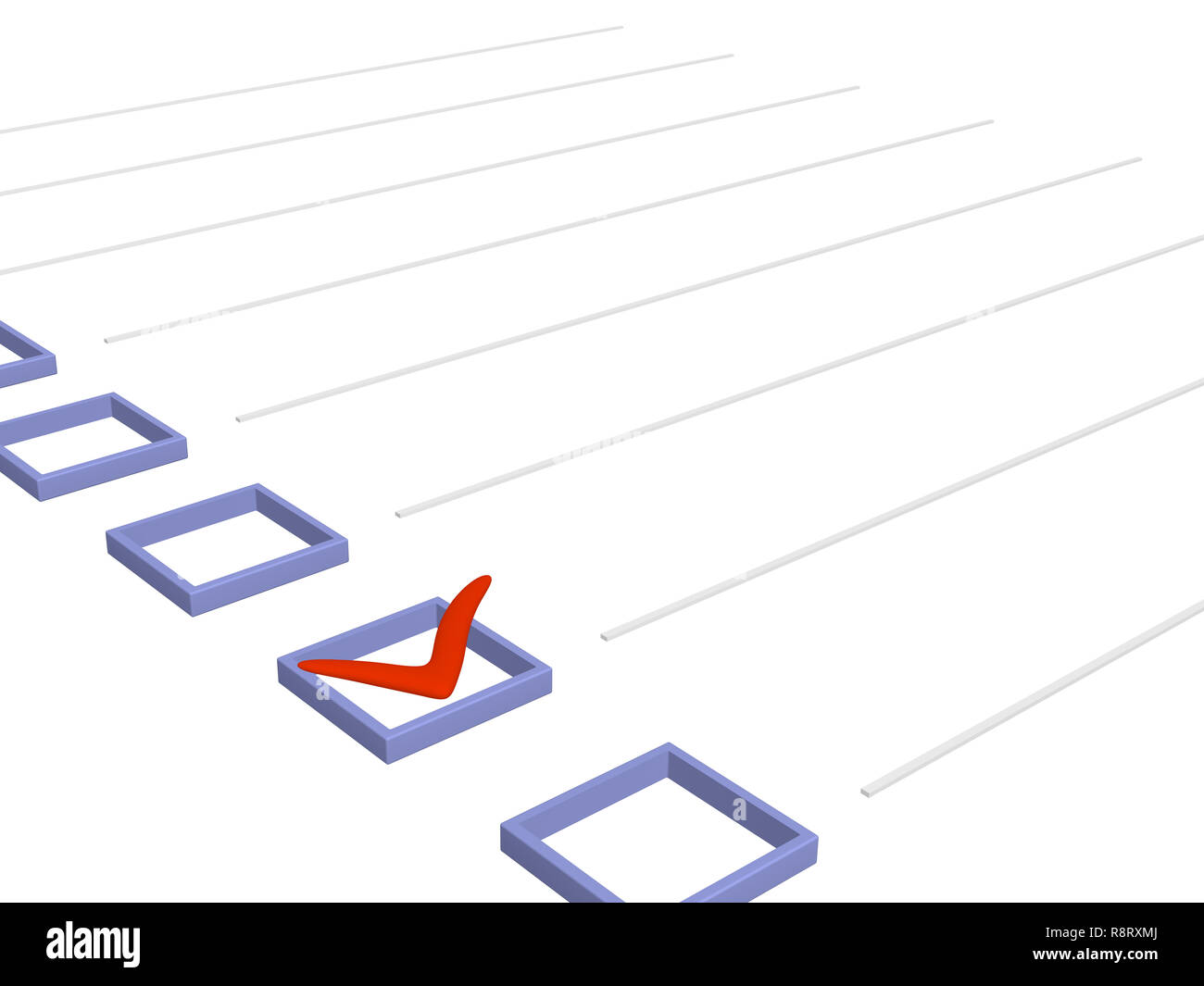 Notebook with the point marked in the list Stock Photo