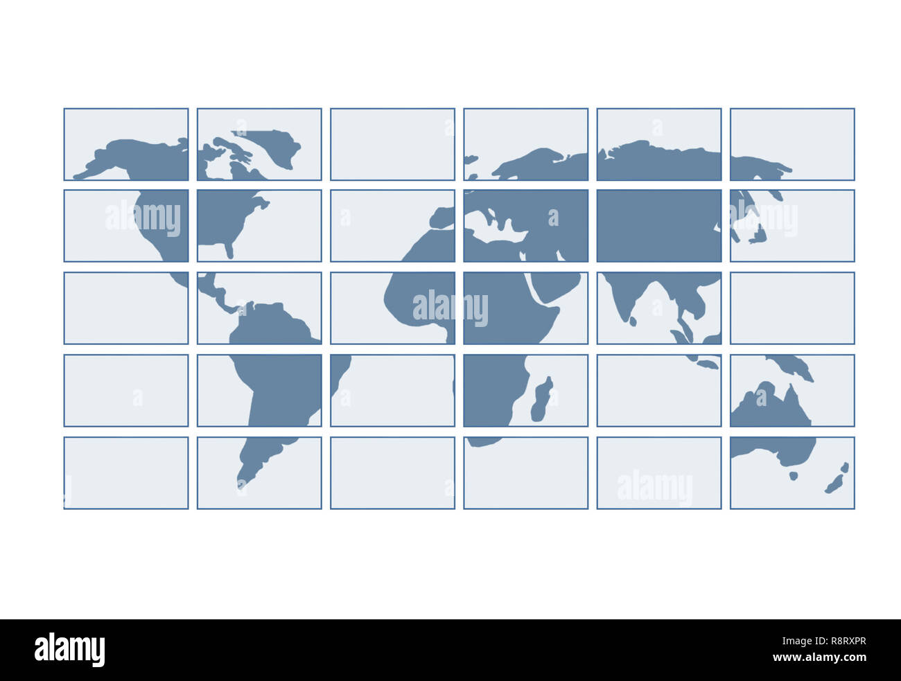 3d map of the world on transparent screens Stock Photo - Alamy