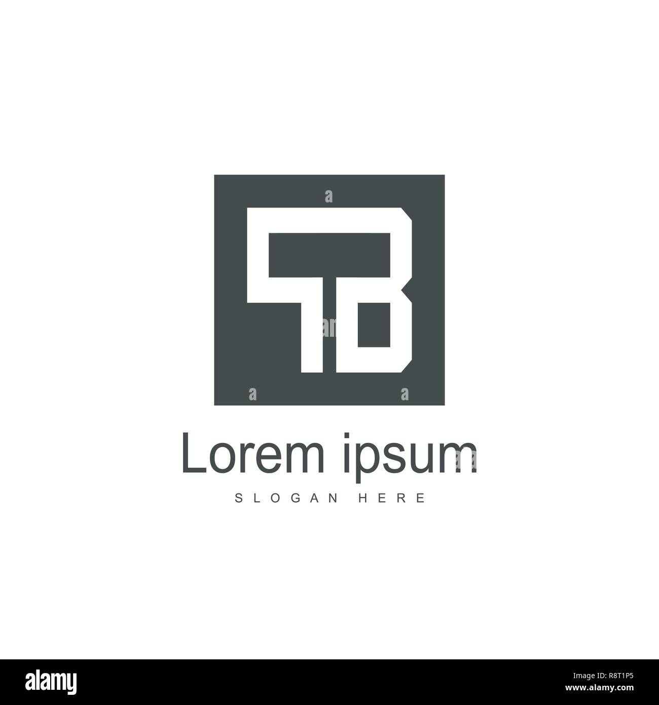 Initial Letter PB Logo Template Vector Design Stock Vector