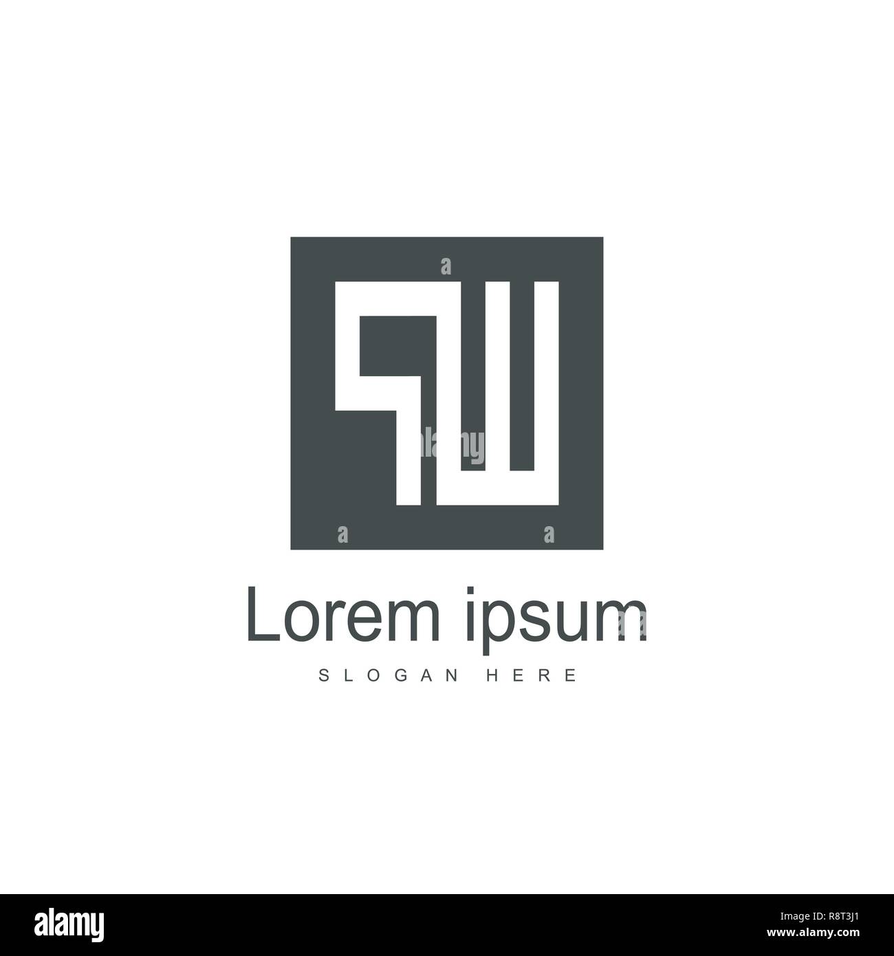 Initial Letter PW Logo Template Vector Design Stock Vector