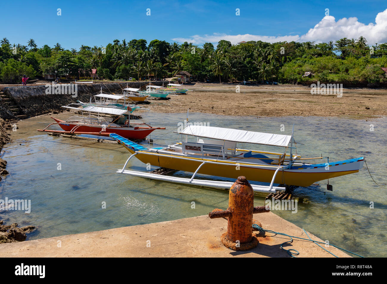 Asia Philippines Camotes Islands Traditional Outrigger Boats At Low Tide In The Port Of Jagutapay Stock Photo Alamy
