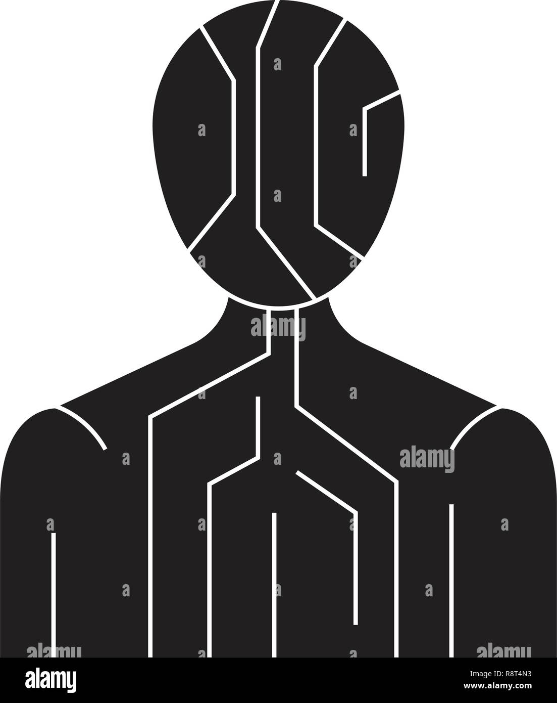 Body digital structure black vector concept icon. Body digital structure flat illustration, sign Stock Vector