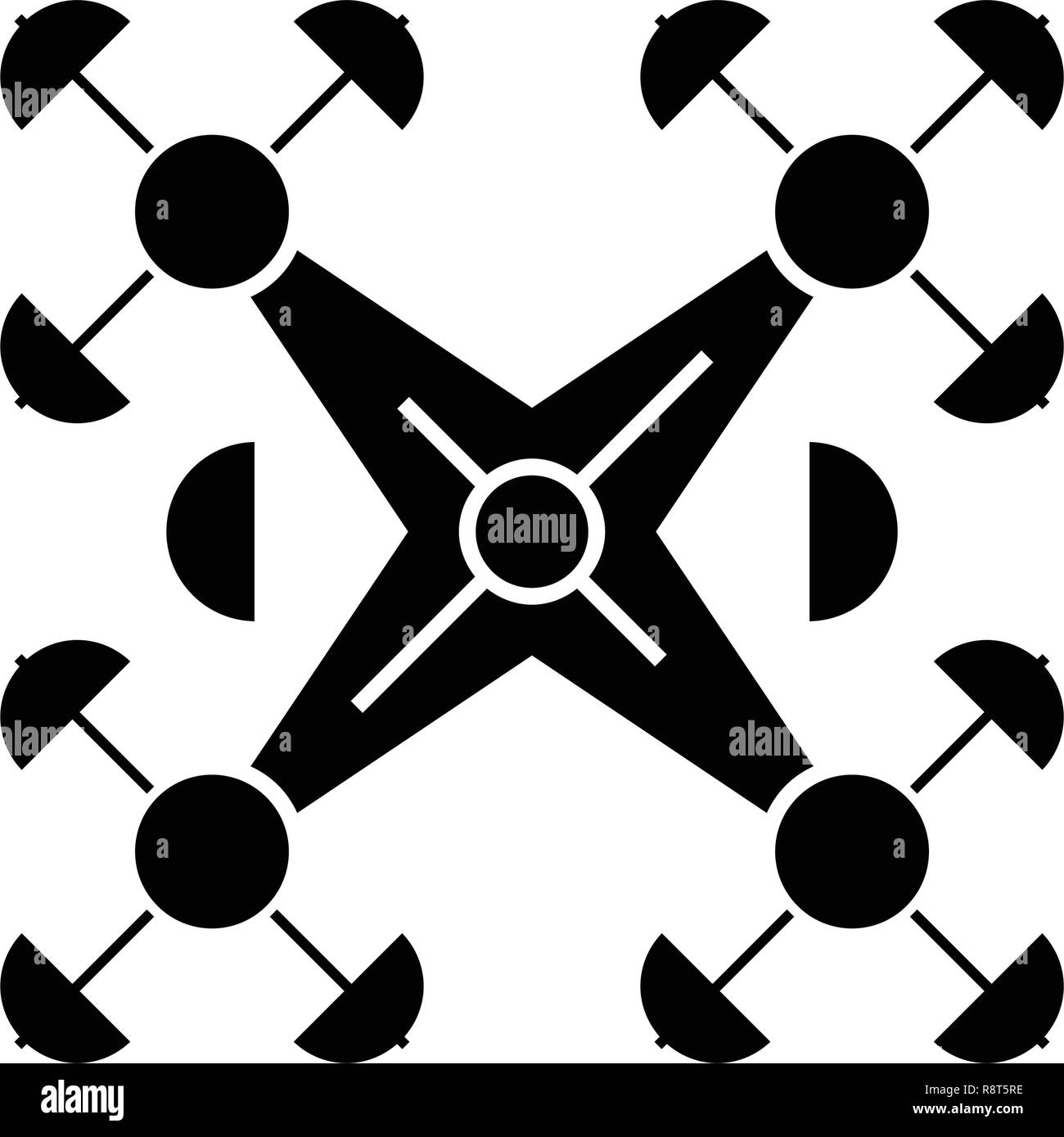 Vector Black Drone Icon Set High Resolution Stock Photography and ...