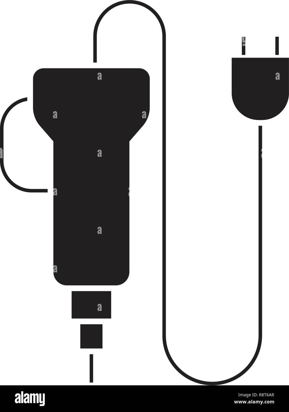 Electric screwdriver black vector concept icon. Electric screwdriver