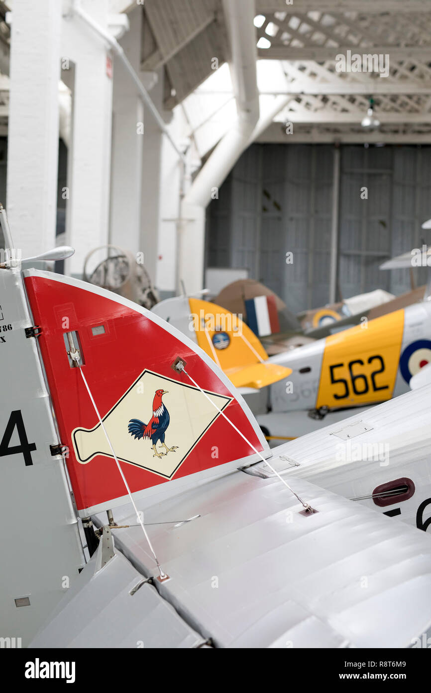 Various aircraft tails at the Imperial War Museum,Duxford, Cambridgeshire,uk Stock Photo