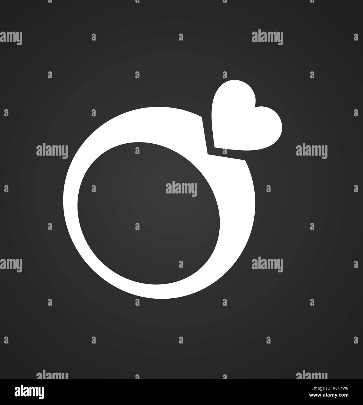 Ring icon on black background for graphic and web design, Modern simple ...
