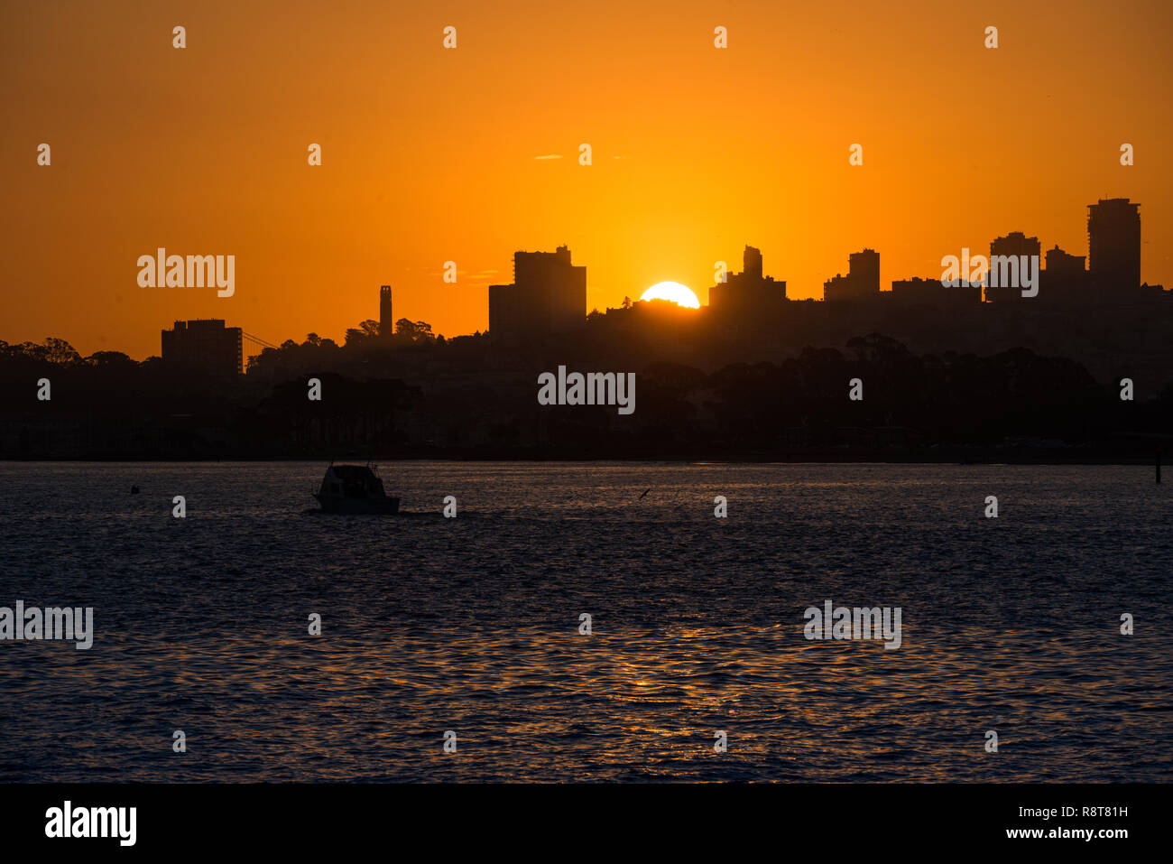 Sunrise over downtown San Francisco, California, USA Stock Photo