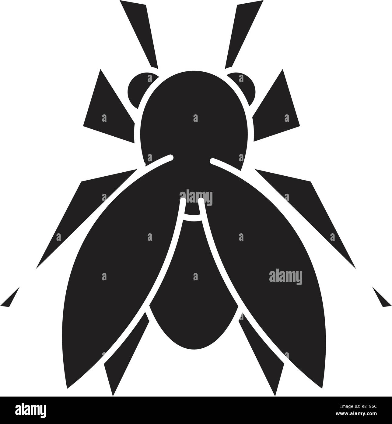 Fly black vector concept icon. Fly flat illustration, sign Stock Vector ...