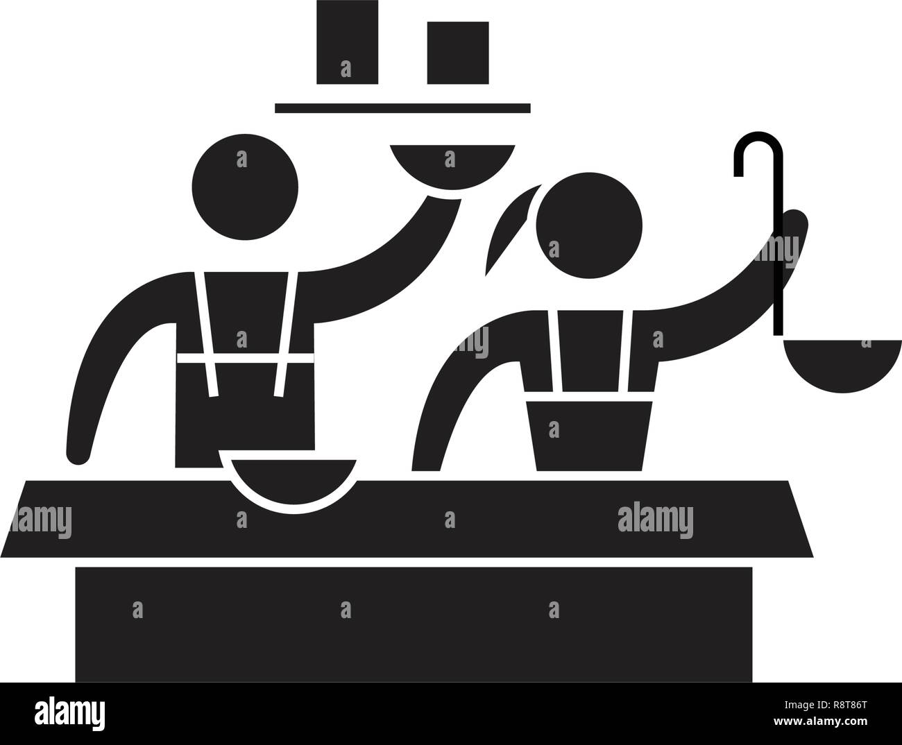 Food Court Black Vector Concept Icon Food Court Flat Illustration