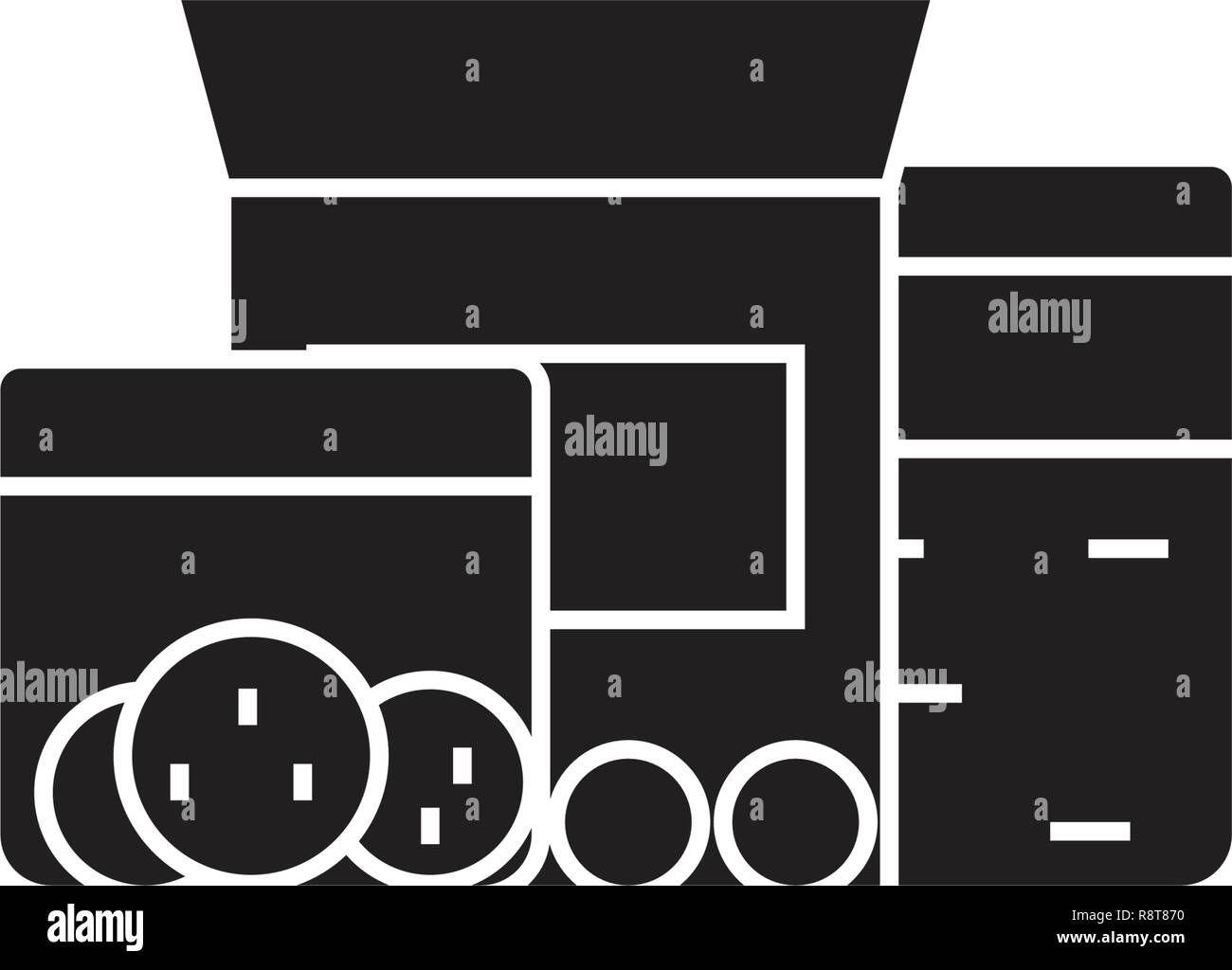 Food storage black vector concept icon. Food storage flat illustration ...