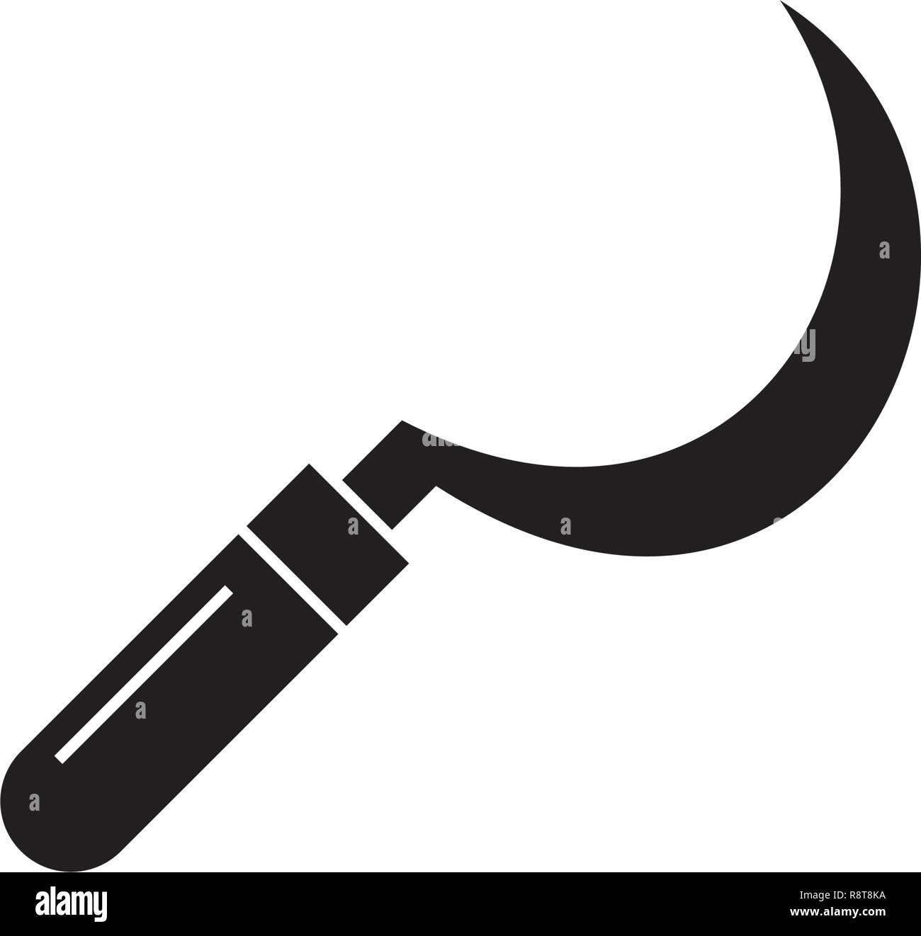 Harvest sickle black vector concept icon. Harvest sickle flat ...