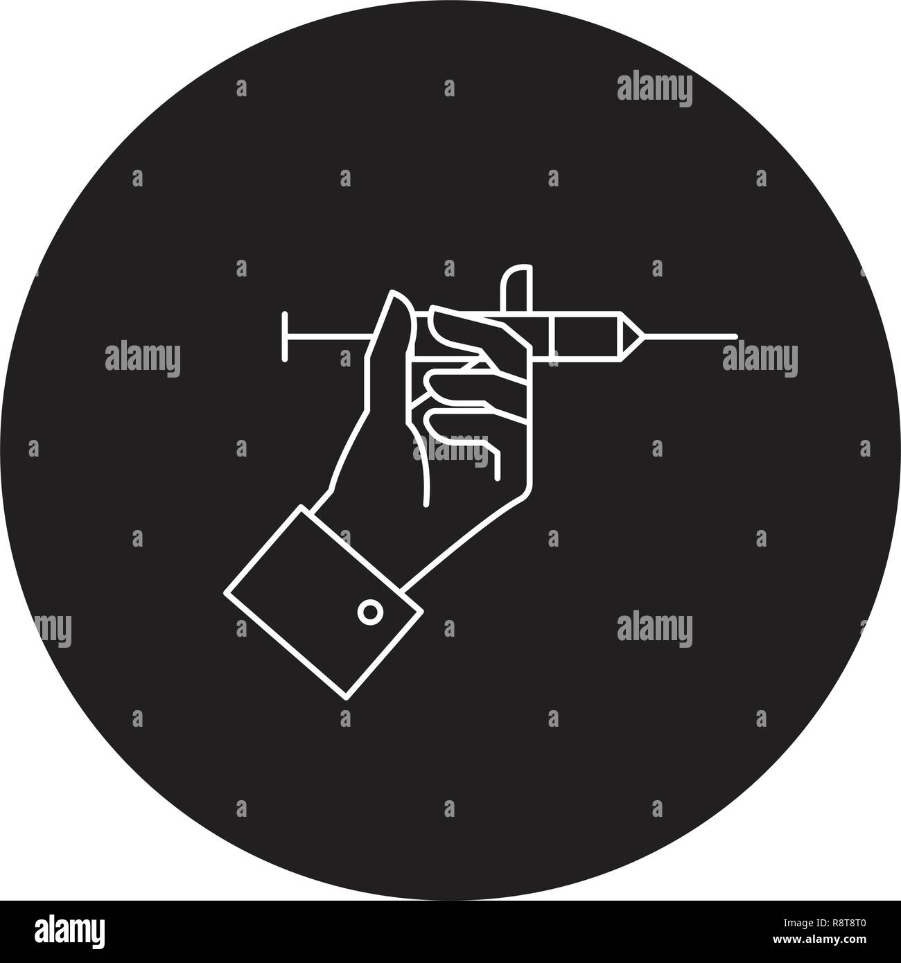 Injections black vector concept icon. Injections flat illustration ...
