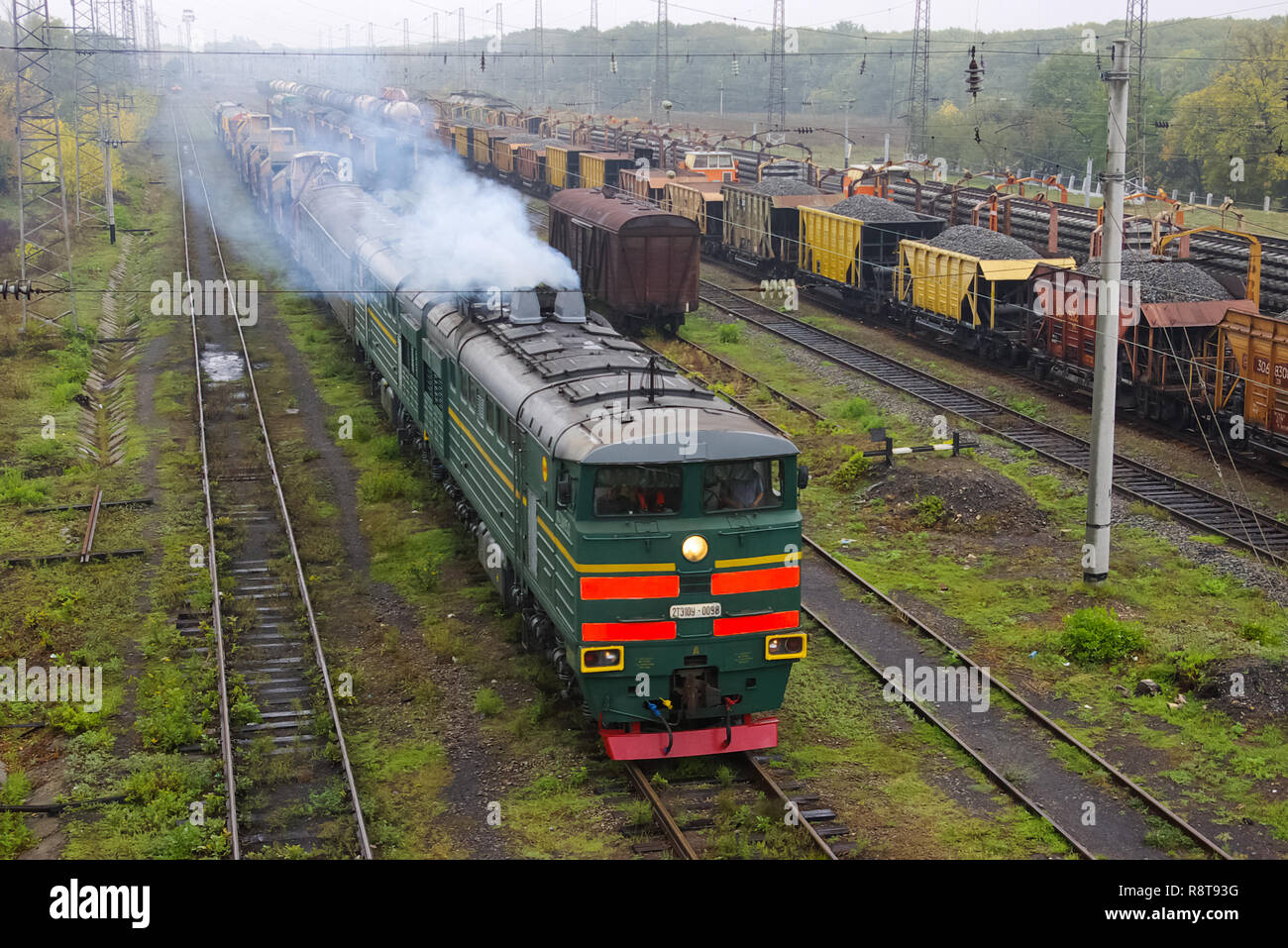 Novosibirsk, Russia - July 20, 2018: locomotive or engine is a rail ...