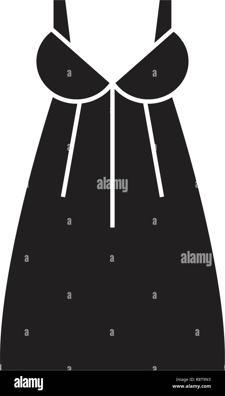 Party dress black vector concept icon. Party dress flat illustration ...