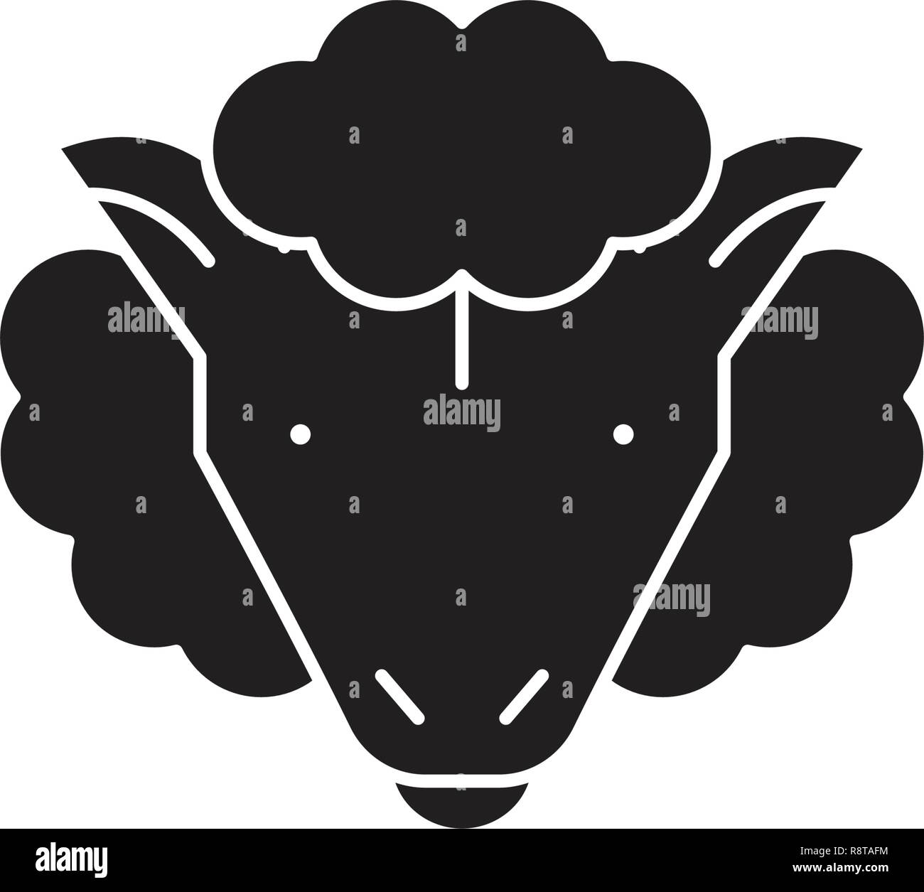 Sheep black vector concept icon. Sheep flat illustration, sign Stock ...