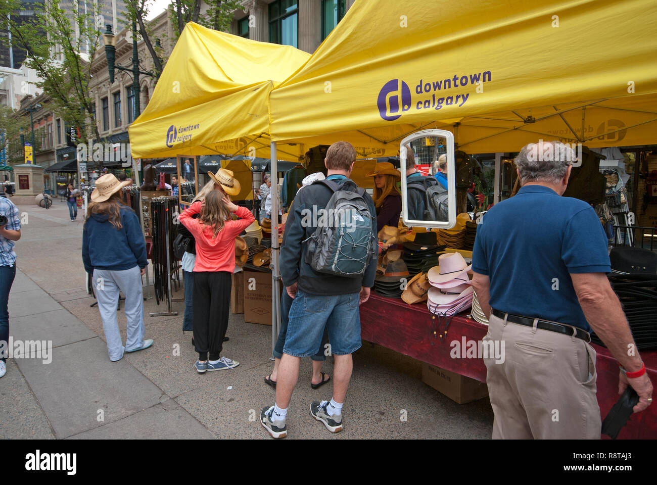 Hats for sale in Calgary downtown, Alberta, Canada Stock Photo Alamy
