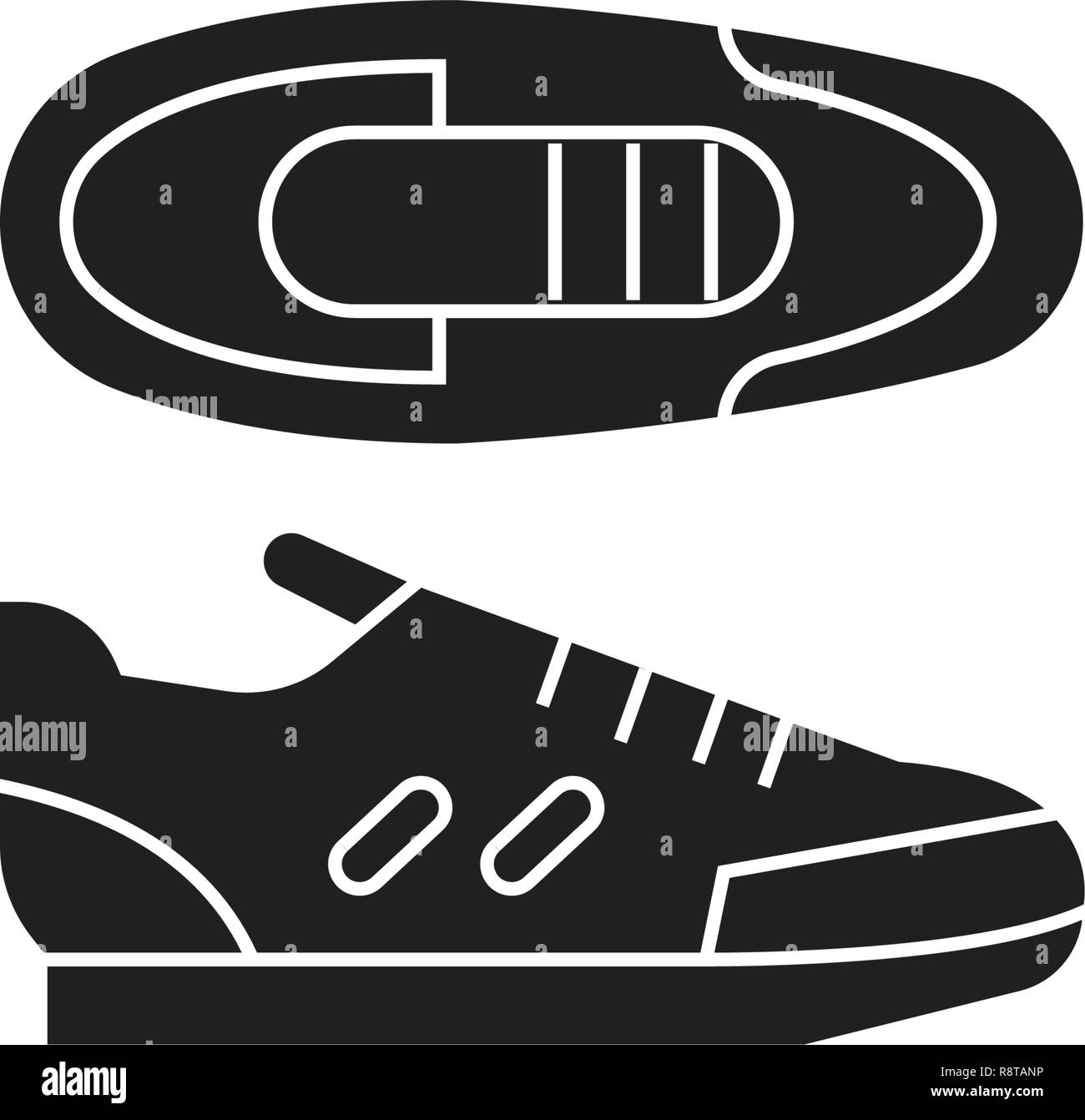 Sport sneakers black vector concept icon. Sport sneakers flat ...