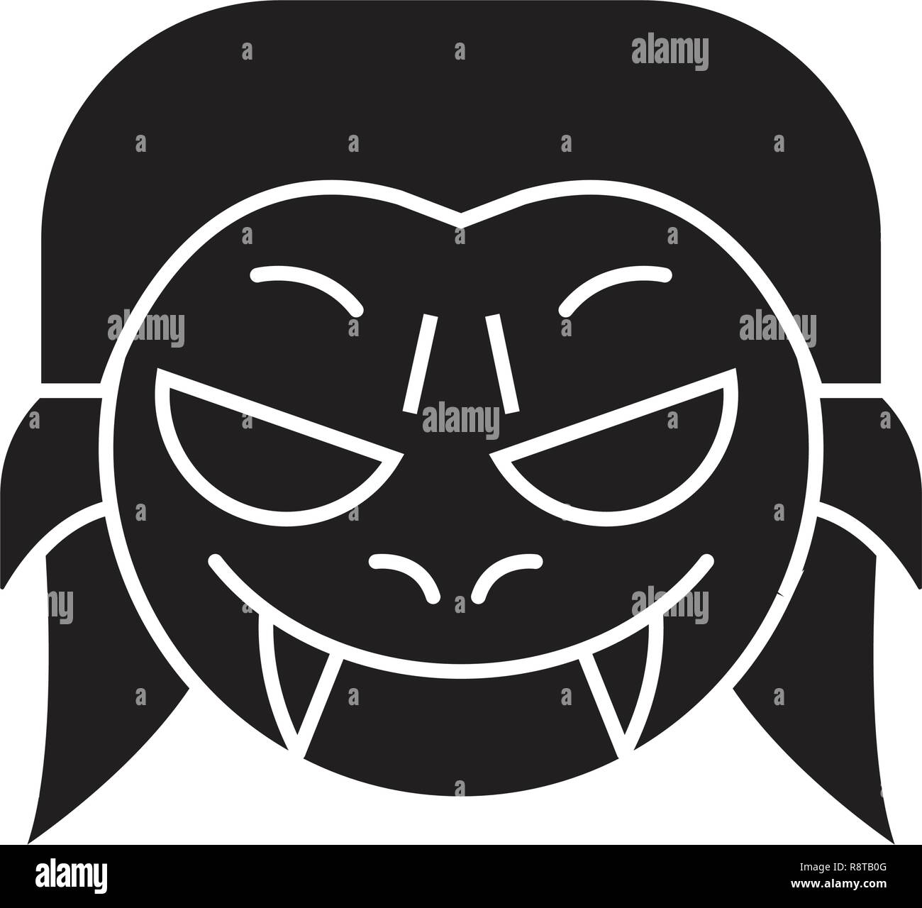 Vampire emoji black vector concept icon. Vampire emoji flat