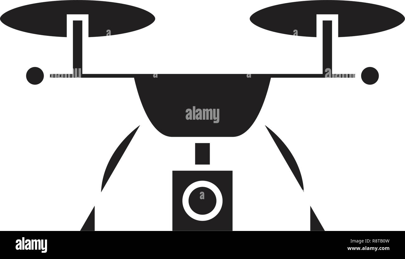 Vector black drone icon set hi-res stock photography and images - Alamy