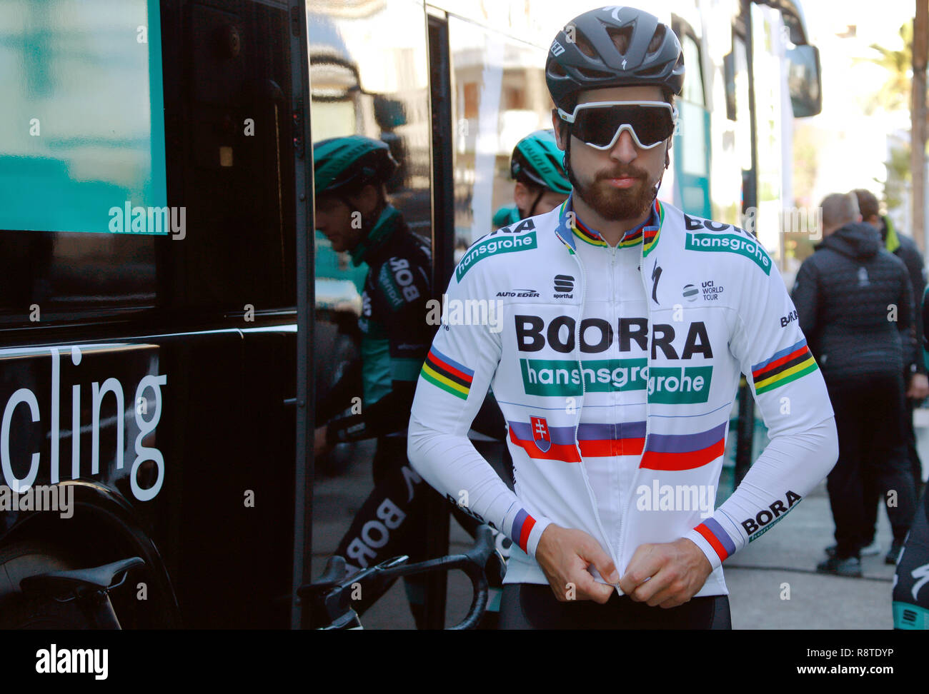 17 December 2018, Spain, Palma: Racing cyclist Peter Sagan from Slovakia is  training with the team Bora Hansgrohe in El Arena. Photo: Clara Margais/dpa  Stock Photo - Alamy