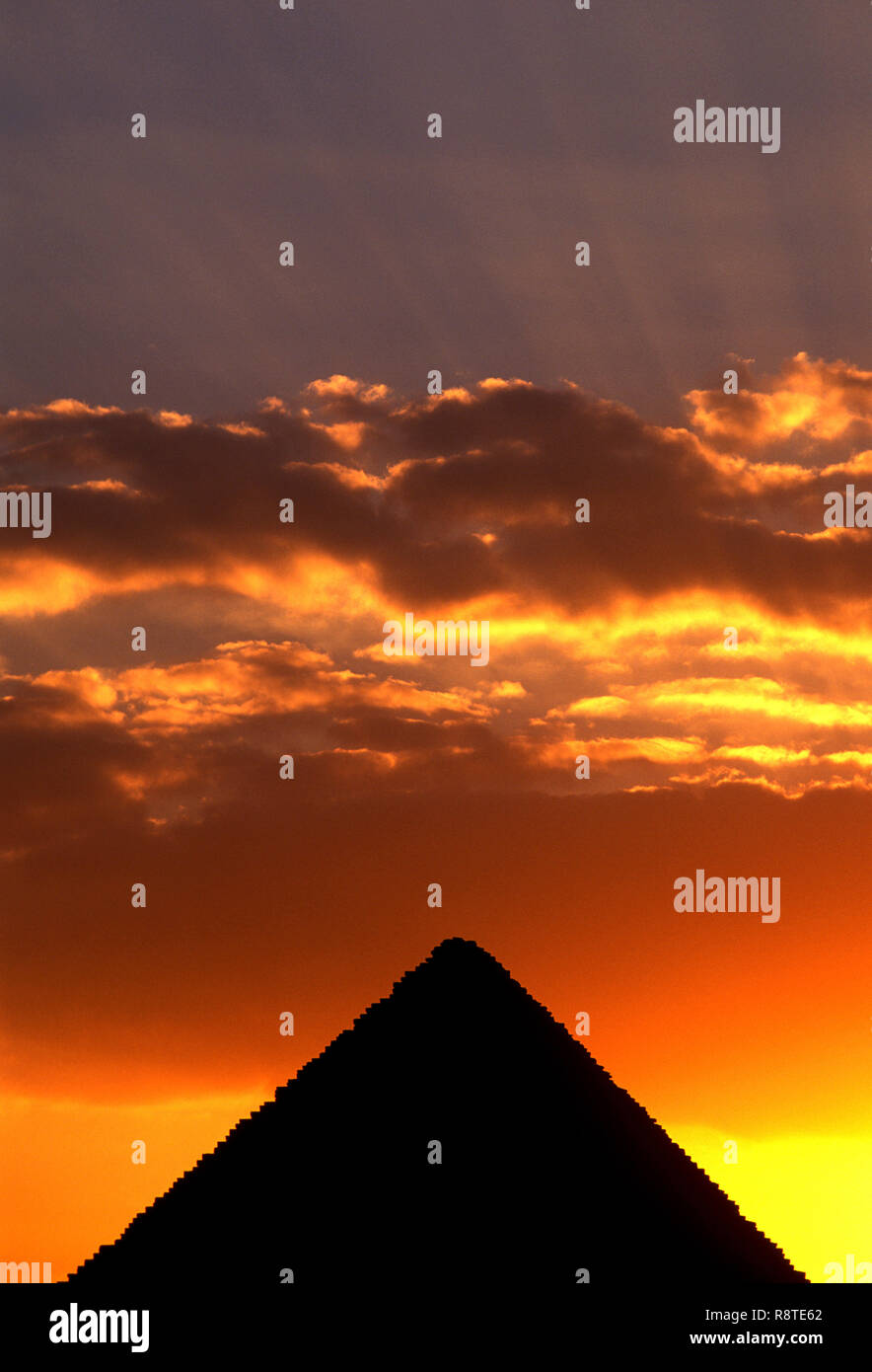 Cairo, Egypt. 13th Apr, 2006. The Great Pyramid of Giza seen in Cairo at sunset.The city of Cairo is the capital of Egypt, it is located in northern part of the country, it has a population 9.7 million in 2018. Credit: John Wreford/SOPA Images/ZUMA Wire/Alamy Live News Stock Photo