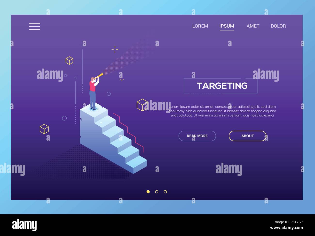 Targeting concept - modern isometric vector web banner Stock Vector ...