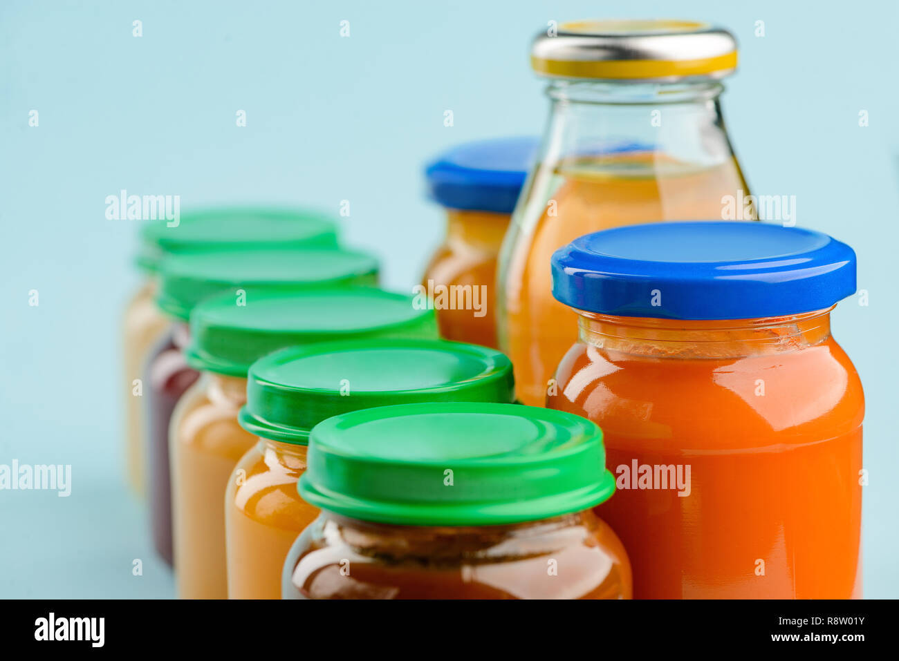 Packaged puree and juice Stock Photo Alamy