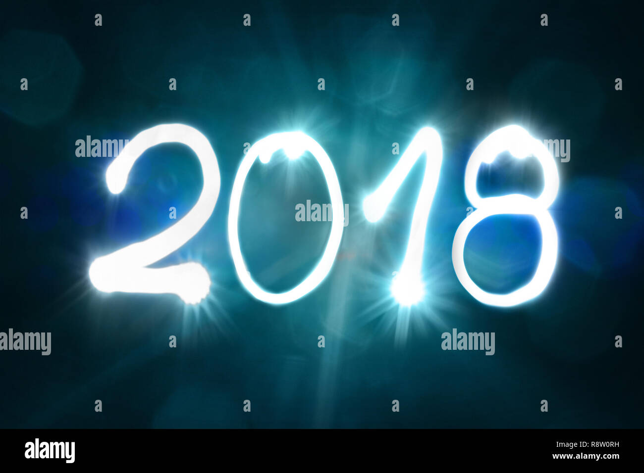 2018 new years eve two thousand nineteen exposure Stock Photo