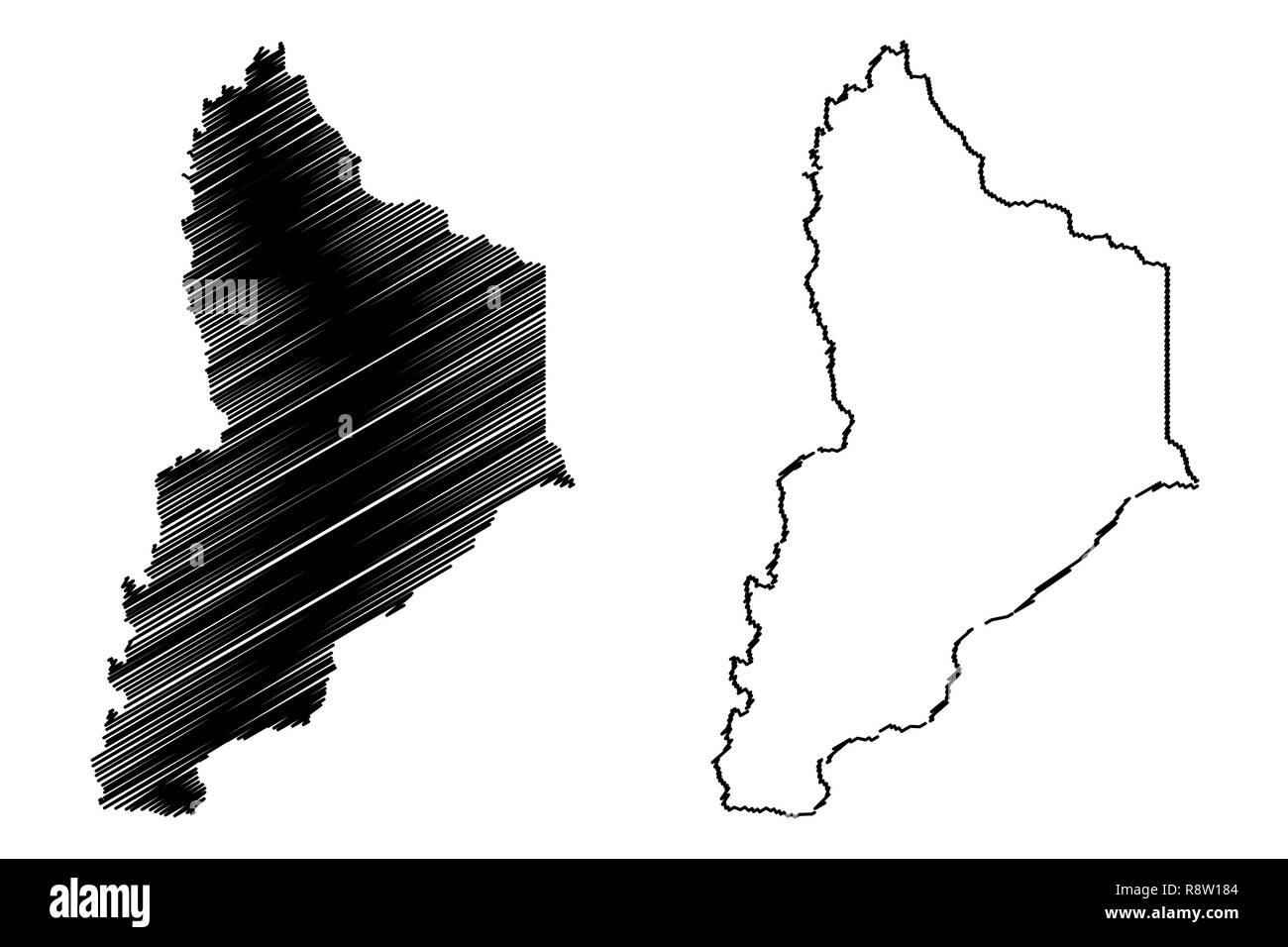 Neuquen (Region of Argentina, Argentine Republic, Provinces of Argentina) map vector illustration, scribble sketch Neuquén Province map Stock Vector