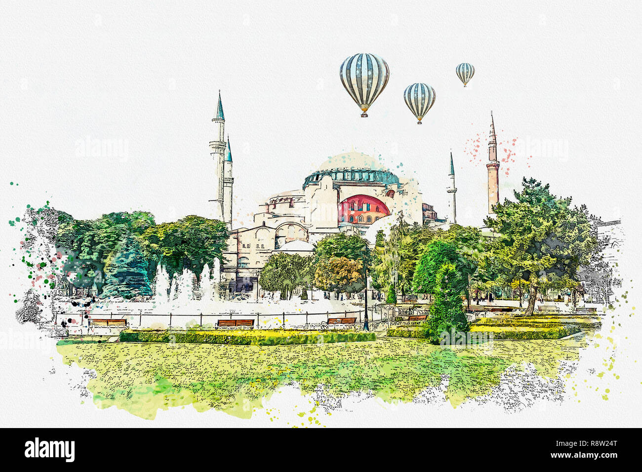 Watercolor mosque hi-res stock photography and images - Page 3 - Alamy