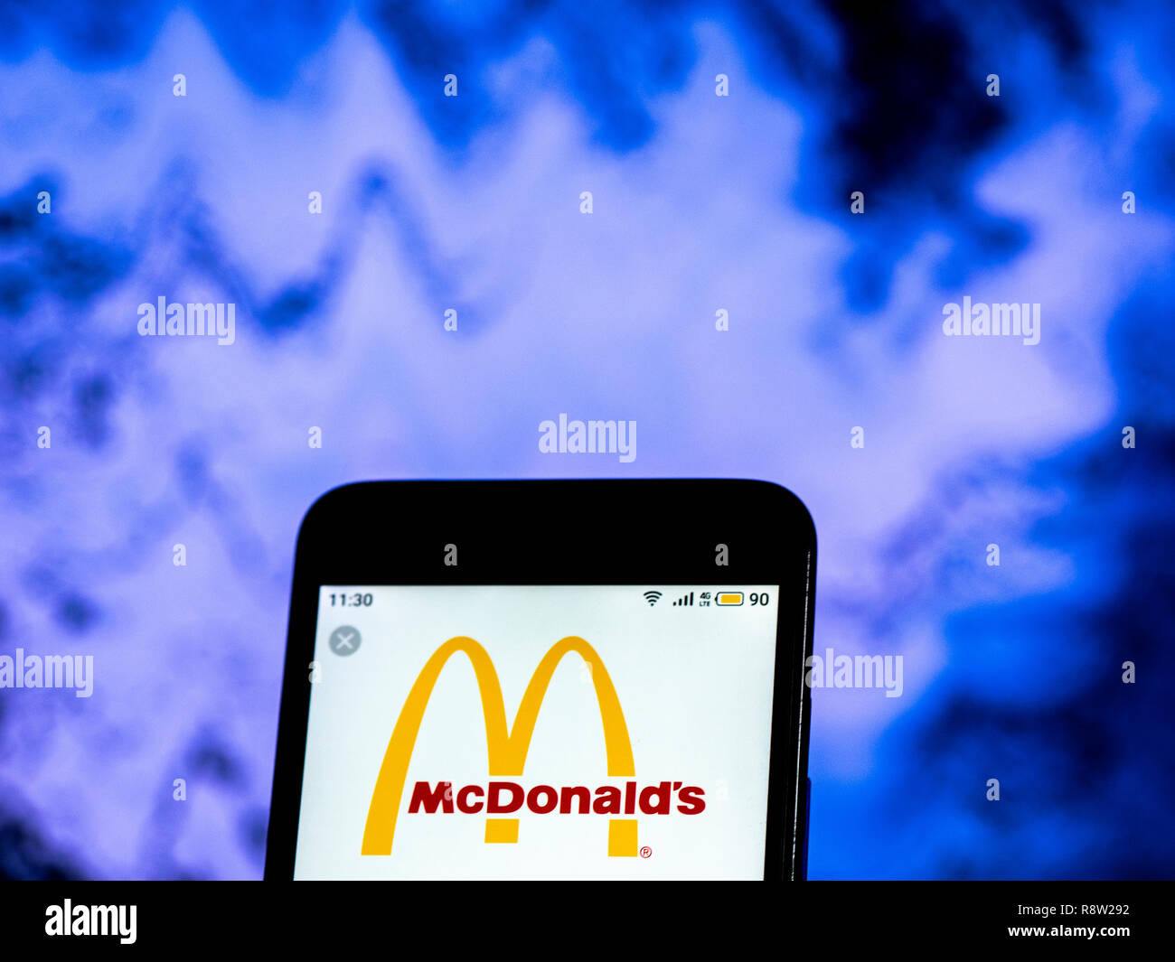 McDonald s Fast Food Company Logo Seen Displayed On Smart Phone Stock mcdonald-s-fast-food-company-logo-seen-displayed-on-smart-phone-stock