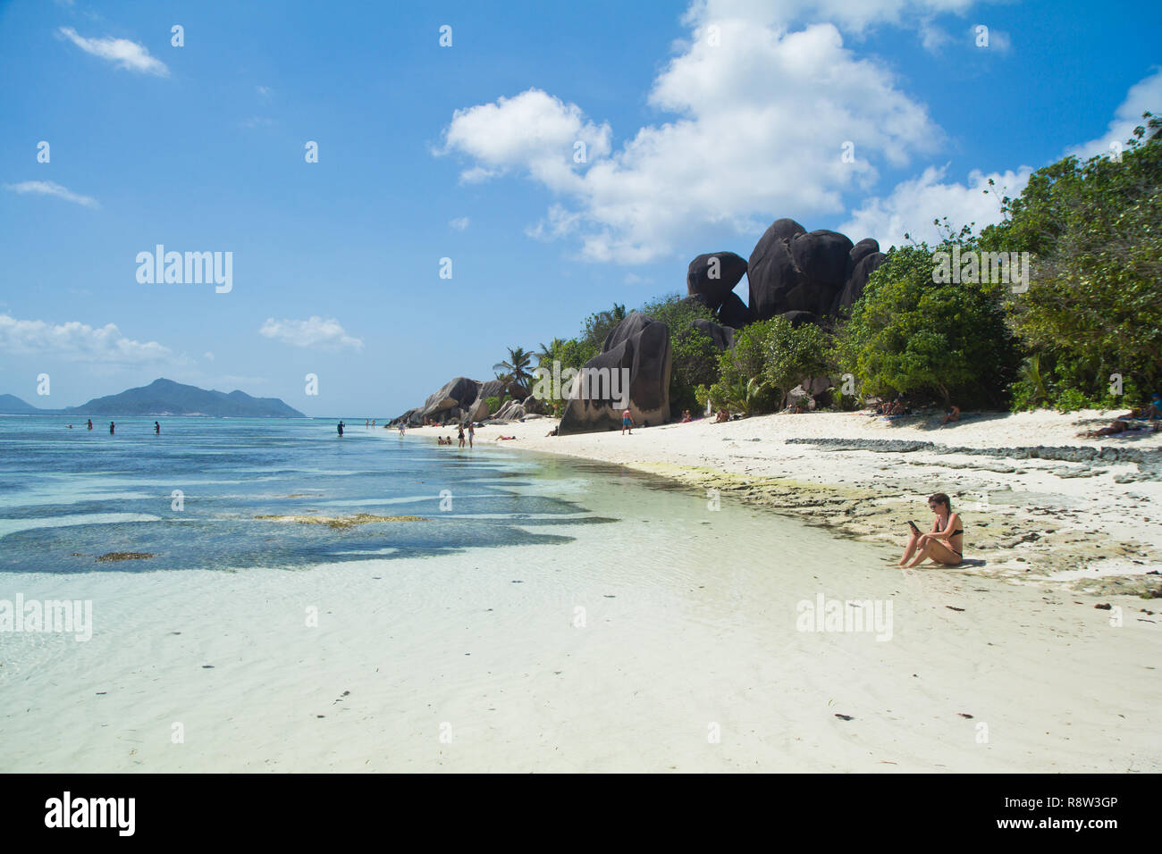 Anse Source d'Argent, La Digue-World-famous beach, and one of the most photographed spots in the whole world thanks to its amazing natural beauty Stock Photo