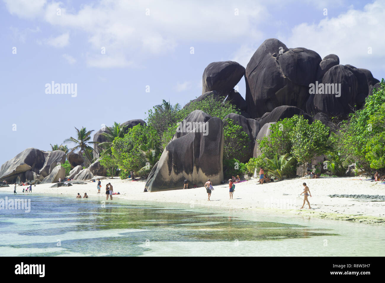 Anse Source d'Argent, La Digue-World-famous beach, and one of the most photographed spots in the whole world thanks to its amazing natural beauty Stock Photo