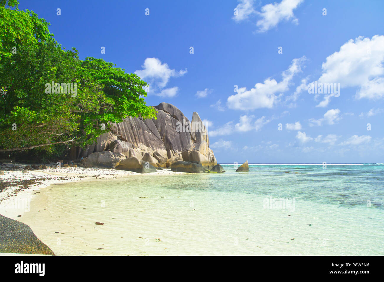 Anse Source d'Argent, La Digue-World-famous beach, and one of the most photographed spots in the whole world thanks to its amazing natural beauty Stock Photo