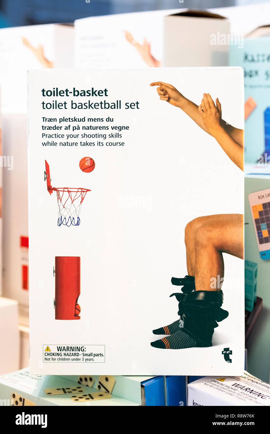Ultimate Litteratur stavelse A toilet basketball game to be played in the bathroom for sale at Flying  Tiger Copenhagen, a Danish chain store with inexpensive household items.  NYC Stock Photo - Alamy