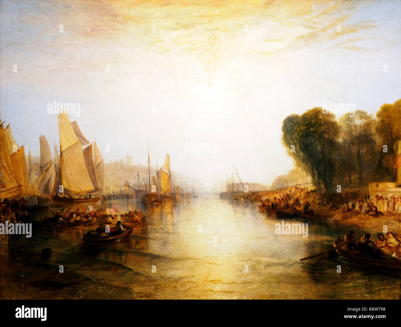 The regatta with the Royal Yacht Squadron by Joseph Mallord William Turner (1755-1851).  Oli on canvas Exhibited at the Royal Academy 1828 Stock Photo