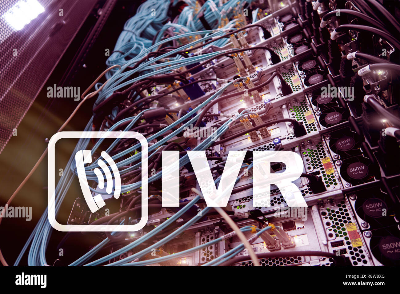 IVR Interactive voice response communication concept. Server room Stock ...
