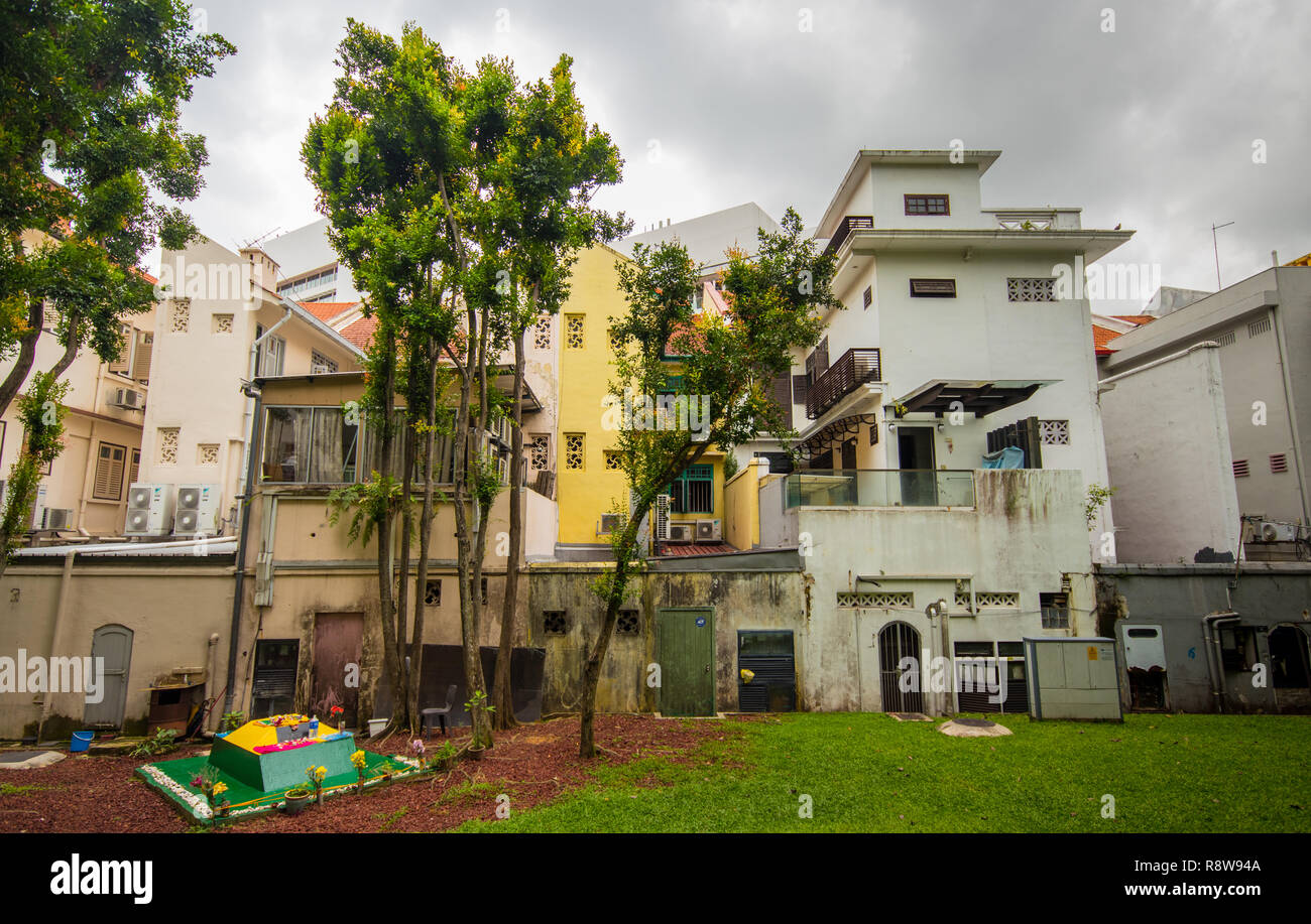 Rear of buildings at Bukit Pasoh Road, Outram Park, Singapore Stock