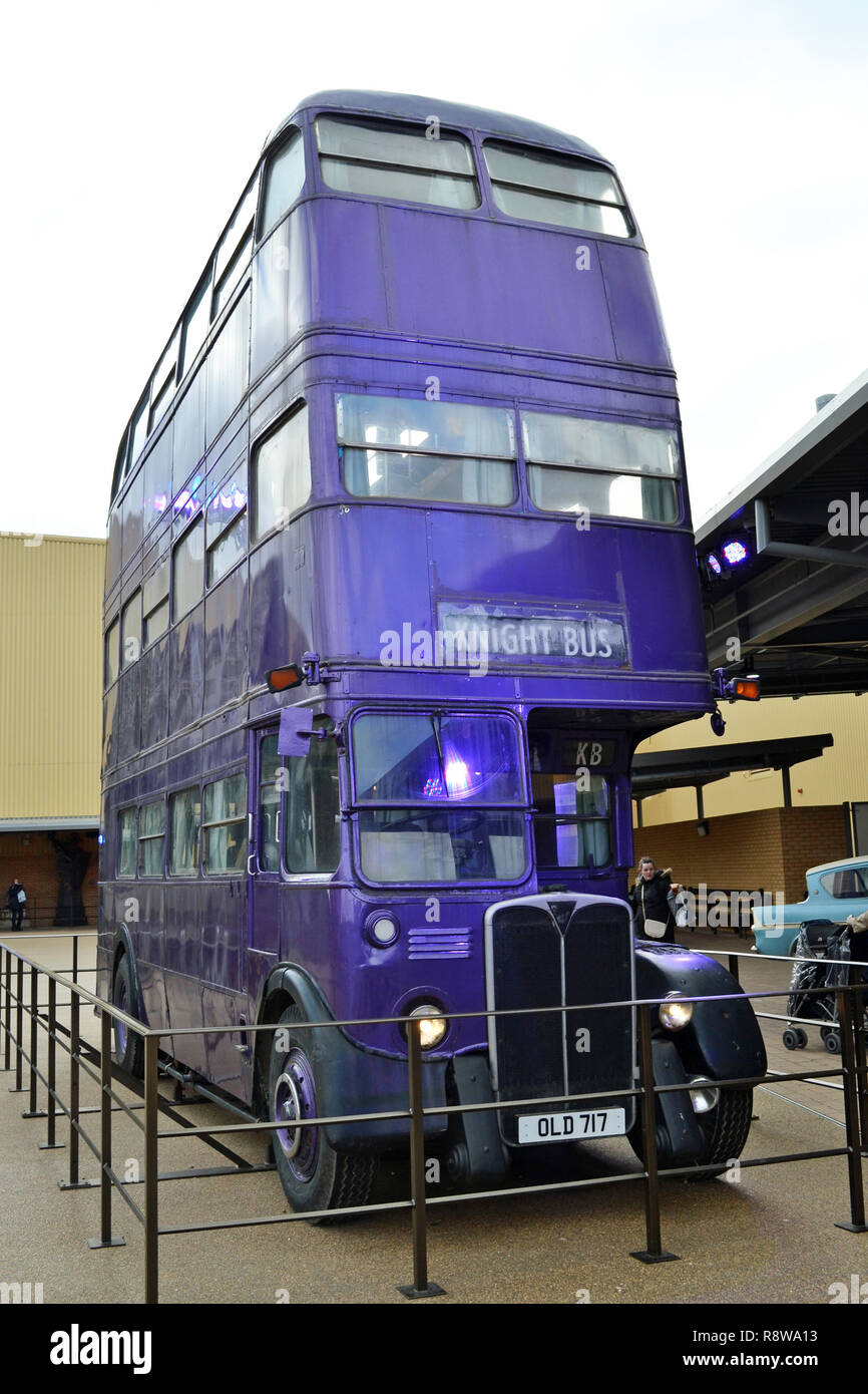 The Knight Bus at the Harry Potter Studios at Leavesden, London, UK Stock  Photo - Alamy