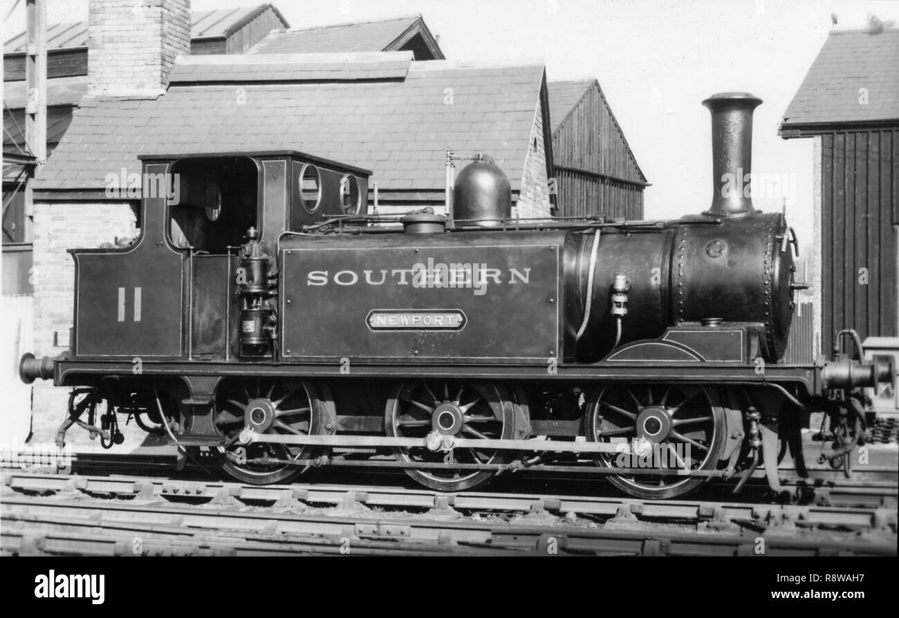 Former LBSCR A1x class 0-6-0T as Southern Railway No.11 Newport on the Isle of Wight Stock Photo