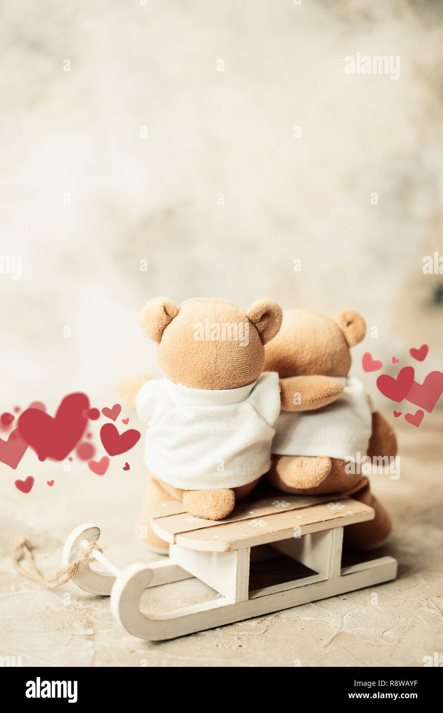 two teddy bears