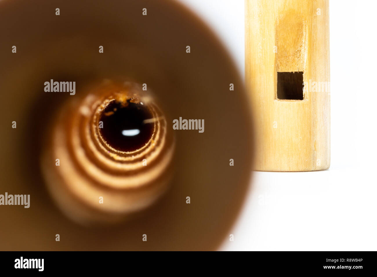 Hungarian folk woodwinds two sixhole flutes in studio Stock Photo