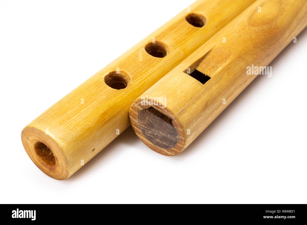 Hungarian folk woodwinds two sixhole flutes in studio sixhole