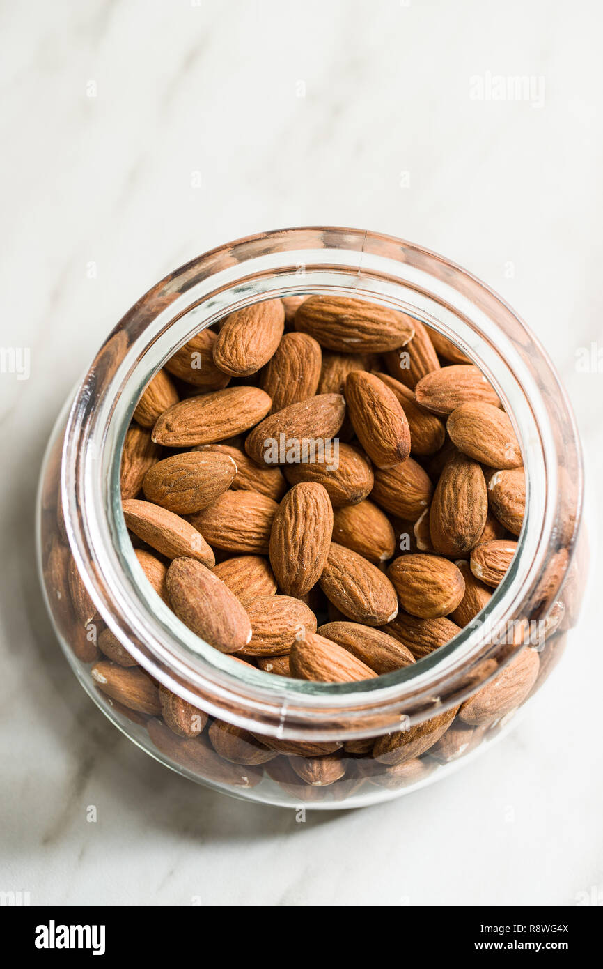 Download Dried Almond Nuts In Jar Top View Unpeeled Almonds Stock Photo Alamy Yellowimages Mockups